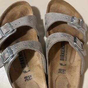 Birkenstock Washed Metallic Silver